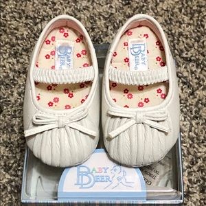 Baby Deer Infant Leather White Shoe Sz 1